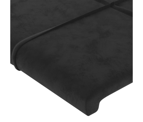 Estructura de cama con cabecero de terciopelo negro 180x200 cm