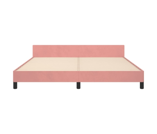 vidaXL Estructura de cama con cabecero de terciopelo rosa 180x200 cm