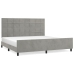 Estructura de cama sin colchón terciopelo gris claro 200x200 cm