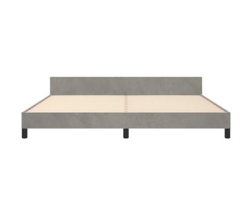 Estructura de cama sin colchón terciopelo gris claro 200x200 cm