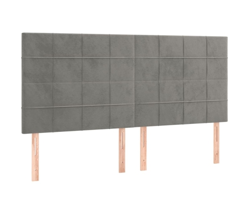 Estructura de cama sin colchón terciopelo gris claro 200x200 cm