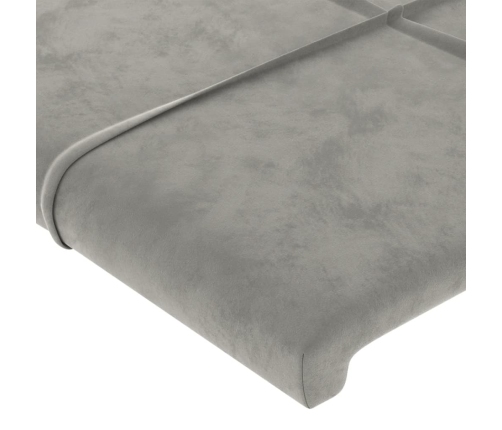 Estructura de cama sin colchón terciopelo gris claro 200x200 cm
