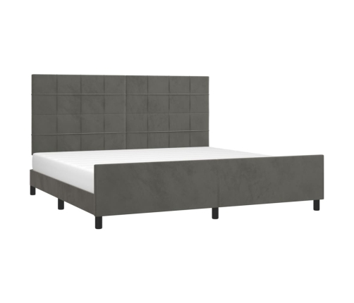 Estructura cama sin colchón terciopelo gris oscuro 200x200 cm