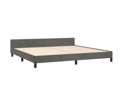 Estructura cama sin colchón terciopelo gris oscuro 200x200 cm