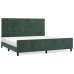 Estructura cama sin colchón terciopelo verde oscuro 200x200 cm