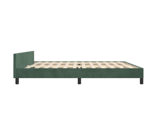 Estructura cama sin colchón terciopelo verde oscuro 200x200 cm