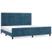 Estructura cama sin colchón terciopelo azul oscuro 200x200 cm