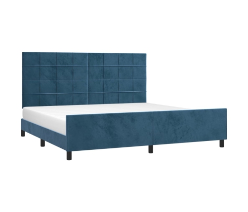 Estructura cama sin colchón terciopelo azul oscuro 200x200 cm