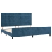 Estructura cama sin colchón terciopelo azul oscuro 200x200 cm