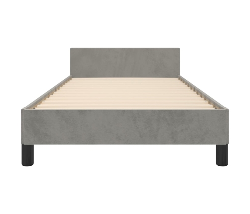 vidaXL Estructura de cama con cabecero terciopelo gris claro 80x200 cm