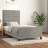 vidaXL Estructura de cama con cabecero terciopelo gris claro 80x200 cm