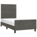 Estructura de cama sin colchón terciopelo gris oscuro 90x190 cm