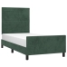 Estructura de cama sin colchón terciopelo verde oscuro 90x190cm