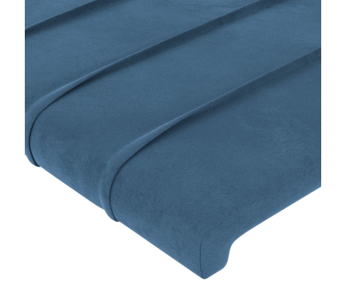 Estructura cama con cabecero terciopelo azul oscuro 90x190 cm