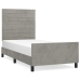 Estructura de cama sin colchón terciopelo gris claro 90x200 cm