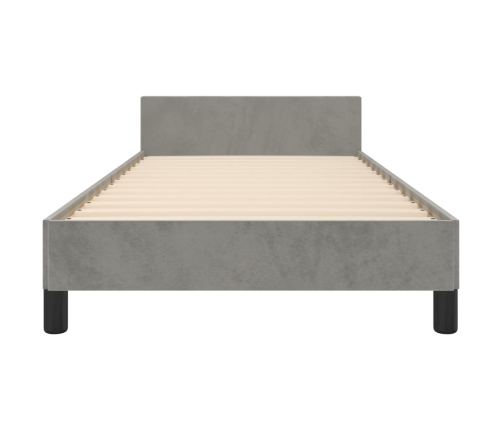Estructura de cama sin colchón terciopelo gris claro 90x200 cm