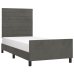 vidaXL Estructura de cama con cabecero terciopelo gris oscuro 90x200cm