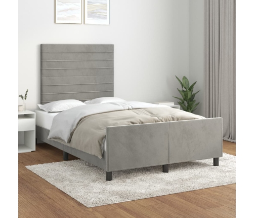 Estructura de cama sin colchón terciopelo gris claro 120x200 cm