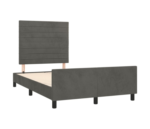 Estructura de cama sin colchón terciopelo gris oscuro 120x200cm