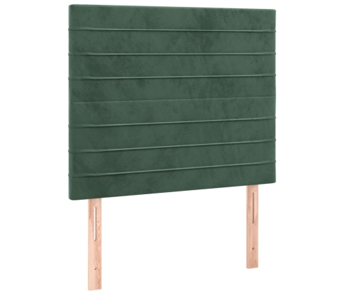 Estructura cama sin colchón terciopelo verde oscuro 120x200 cm