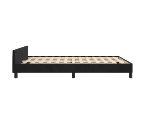 Estructura de cama sin colchón terciopelo negro 140x190 cm