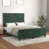 Estructura cama sin colchón terciopelo verde oscuro 140x190 cm