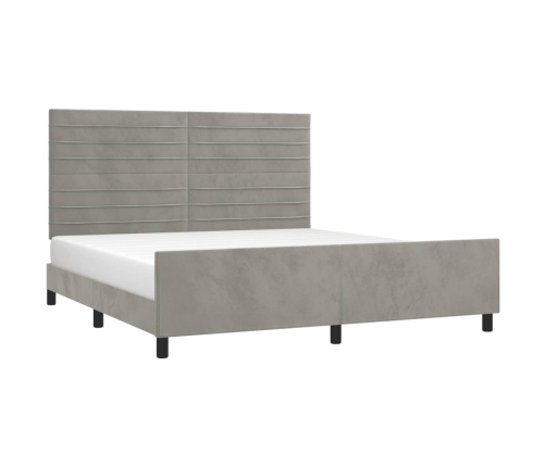 Estructura de cama sin colchón terciopelo gris claro 160x200 cm