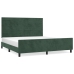 Estructura cama sin colchón terciopelo verde oscuro 160x200 cm