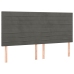 Estructura cama con cabecero terciopelo gris oscuro 180x200 cm