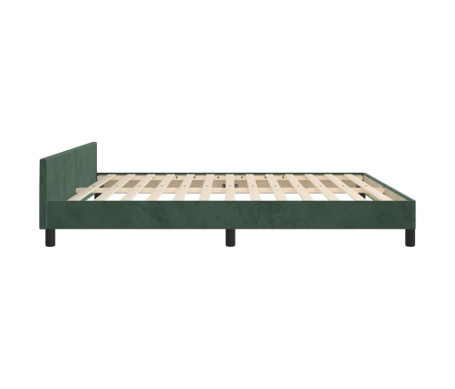 Estructura cama con cabecero terciopelo verde oscuro 180x200 cm