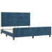 Estructura cama con cabecero terciopelo azul oscuro 180x200 cm