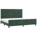 Estructura cama sin colchón terciopelo verde oscuro 200x200 cm