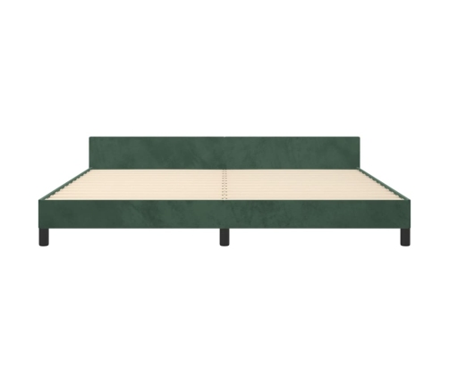 Estructura cama sin colchón terciopelo verde oscuro 200x200 cm