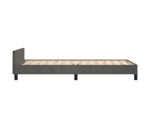 Estructura de cama sin colchón terciopelo gris oscuro 80x200 cm