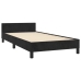 vidaXL Estructura de cama con cabecero de terciopelo negro 90x190 cm