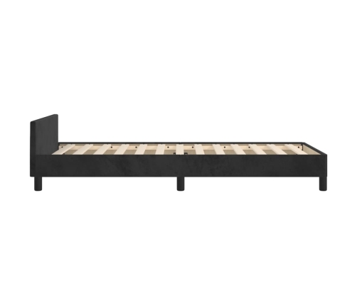 vidaXL Estructura de cama con cabecero de terciopelo negro 90x190 cm