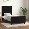 vidaXL Estructura de cama con cabecero de terciopelo negro 90x190 cm