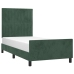 Estructura de cama sin colchón terciopelo verde oscuro 90x190cm