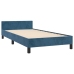 Estructura de cama sin colchón terciopelo azul oscuro 90x190 cm