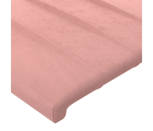 vidaXL Estructura de cama con cabecero de terciopelo rosa 100x200 cm