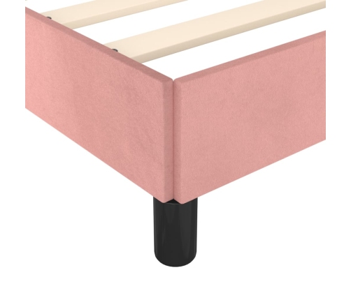 vidaXL Estructura de cama con cabecero de terciopelo rosa 100x200 cm