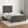 Estructura de cama sin colchón terciopelo gris oscuro 120x200cm