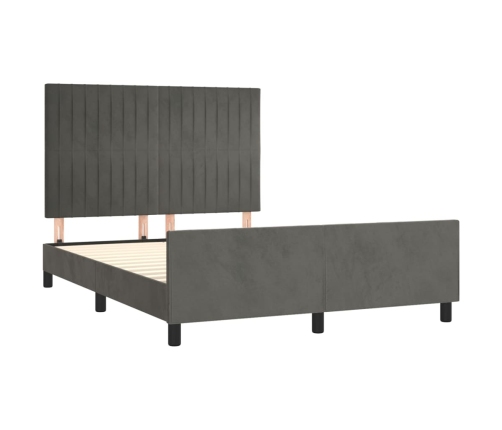 Estructura de cama sin colchón terciopelo gris oscuro 140x190cm