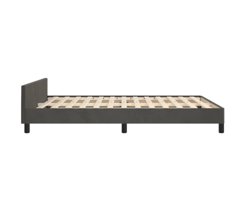 Estructura de cama sin colchón terciopelo gris oscuro 140x190cm