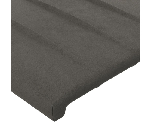 Estructura de cama sin colchón terciopelo gris oscuro 140x190cm