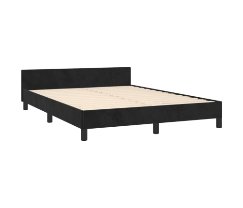 Estructura de cama sin colchón terciopelo negro 140x190 cm