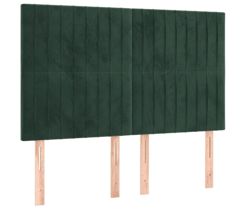 Estructura cama sin colchón terciopelo verde oscuro 140x190 cm