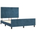 Estructura cama con cabecero terciopelo azul oscuro 140x190 cm