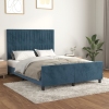 Estructura cama con cabecero terciopelo azul oscuro 140x190 cm