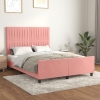 vidaXL Estructura de cama con cabecero de terciopelo rosa 140x190 cm